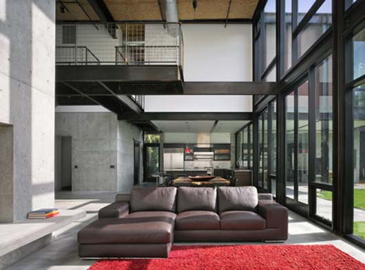 Luxury Family House Design With Exposed Steel Bridge Ideas - Living Room luxury living room design glass wall