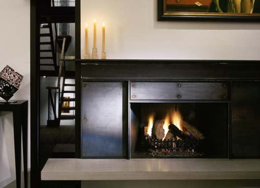 modern home interior design fireplace picture