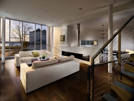Three Story Residence Design Modern Living Room Decorating Interior modern home interior design living room