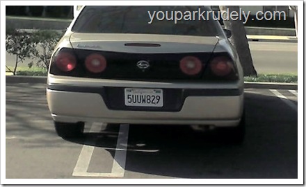White car parked rudely - youparkrudely.com