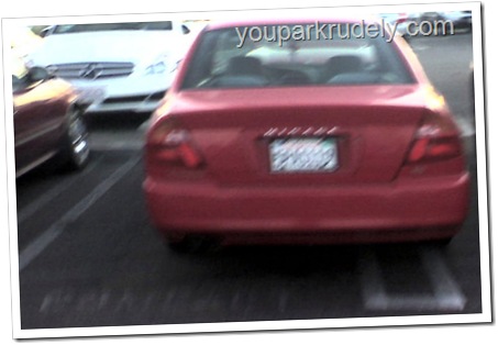 Red car parked rudely - youparkrudely.com