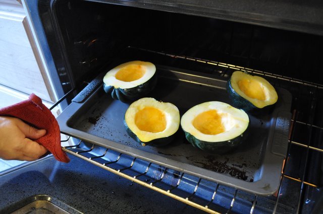 acorn squash, ready for the roast