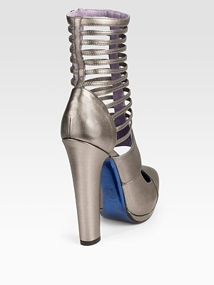 VERSACE - Metallic Strappy Platform Ankle Boots - 886