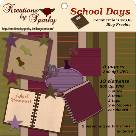 digital scrapbooking freebies   new School Freebie