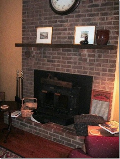 A big brick fireplace is always something to decorate around and I suggested