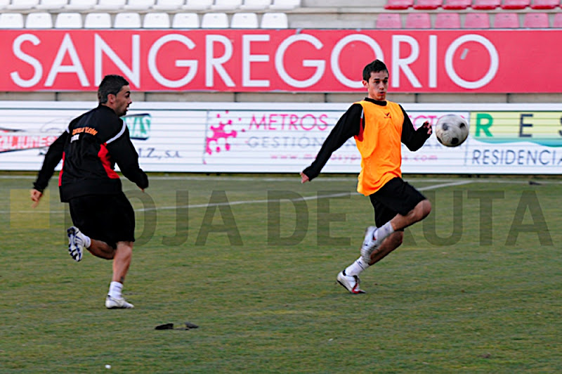 Hugo, en el entrenamiento de este jueves