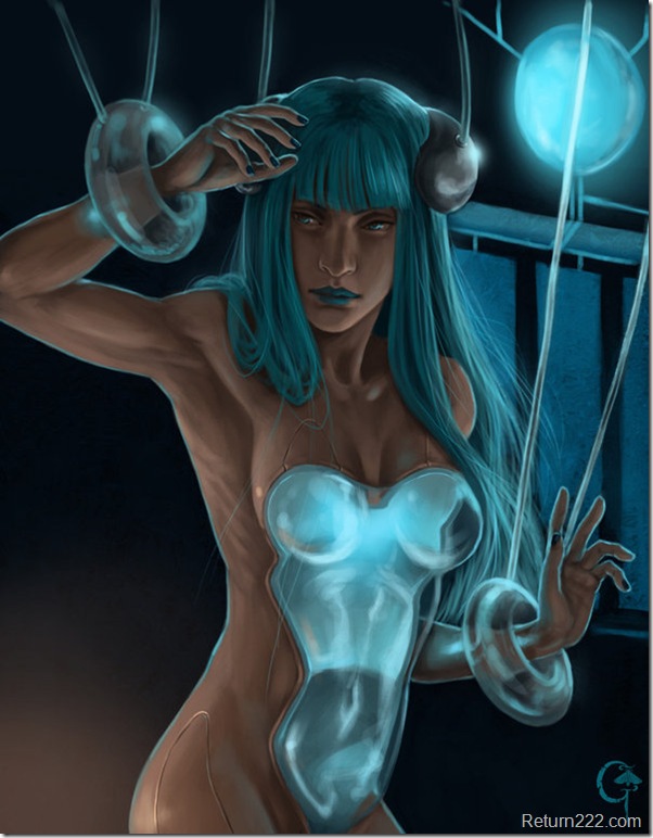 Blue_hair_robot_girl_by_Gerwell Blue_hair_robot_girl_by_Gerwell