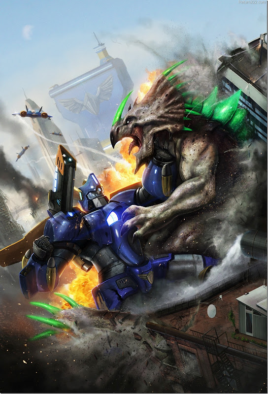 Robot_vs_Dino___by_adonihs Robot_vs_Dino___by_adonihs