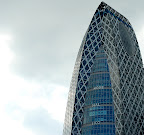 The upper front face of Cocoon Tower