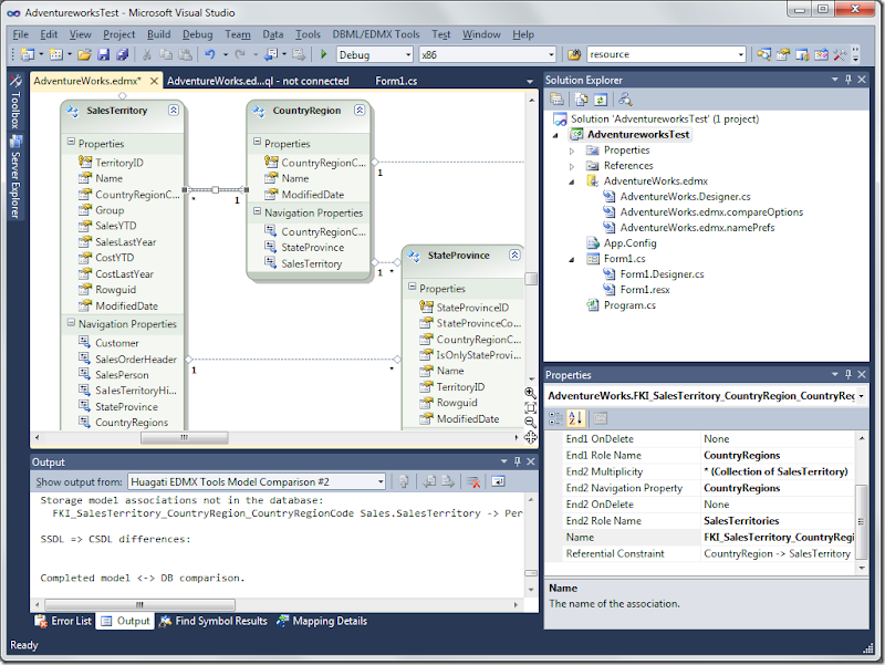 Entity Framework model with inferred association (in AdventureWorks) Entity Framework model with inferred association (in AdventureWorks)