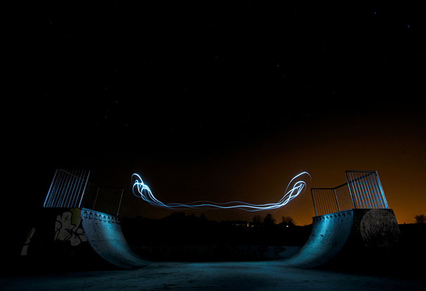 Surreal Skatepark Light Paintings