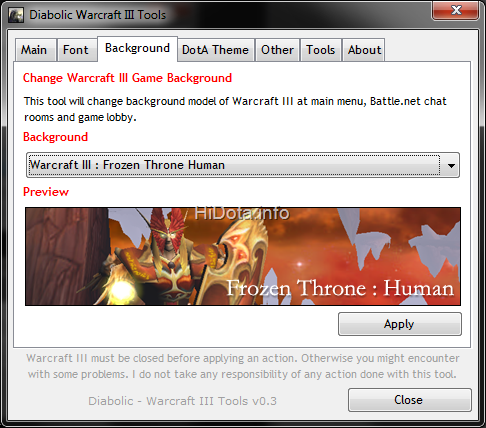 Background WarCraft cambiar