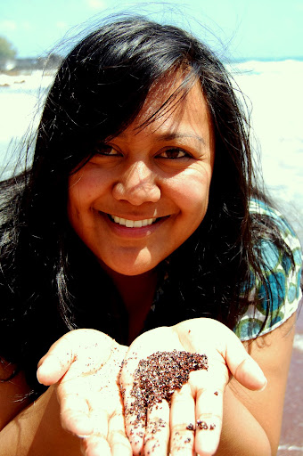 Its my first time at a red sanded beach.