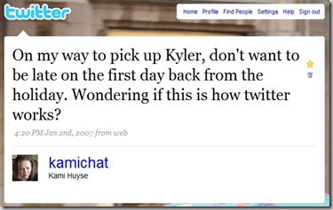 Twitter Kamichat First Tweet