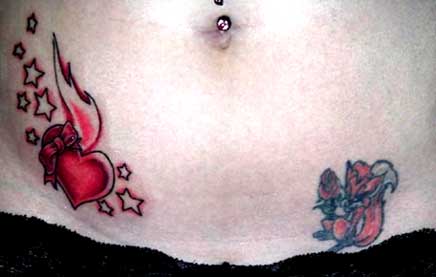 tattoos for women on their side. rose Heart tattoos women