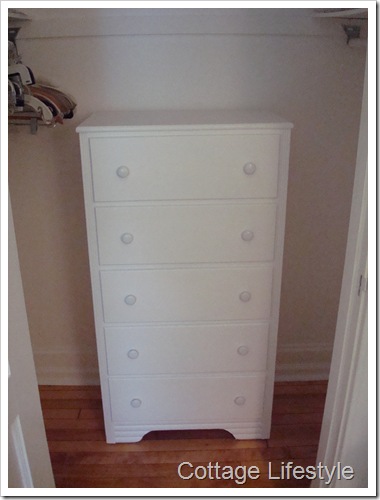 white dresser after