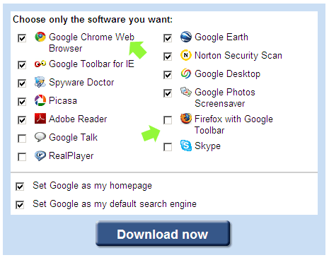 Chrome replaced Firefox in Google Pack Chrome replaced Firefox in Google Pack