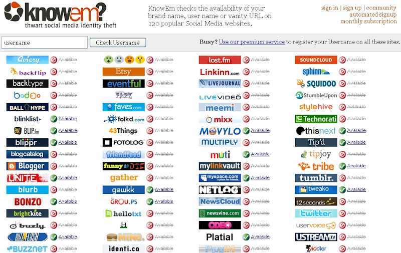 Check unclaimed usernames