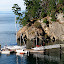 State Park dock, Matia Island, Rosario Strait in background