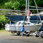 S.K. and Glen working on their boat S.K. and Glen working on their boat