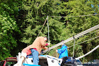 Almost ready to raise the mast using the gin pole