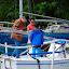 Getting ready to put the gin pole on the mast