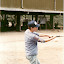 Tom exhibits good form but missed the ball