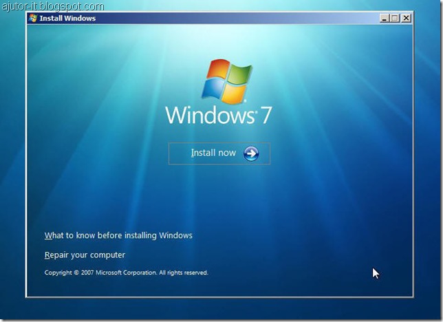 instalare Windows 7, cum instalezi windows 7 modul grafic, tutorial instalare windows 7