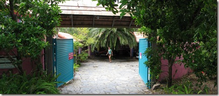 Doors to Jurassic Park? Nope, gates to the Dolphin Place Lodge in Noosa (click to enlarge)
