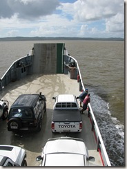 A ferry to Fraser Island, laden with some of the self drive vehicles I'll have a go at in a couple paragraphs (click to enlarge)