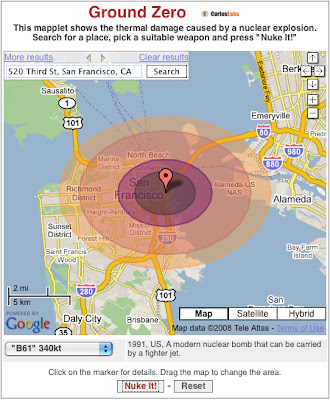 【Ground Zero】「もし核爆弾が落ちたら?」を想定する『Google Maps』マッシュアップ 【Ground Zero】「もし核爆弾が落ちたら?」を想定する『Google Maps』マッシュアップ