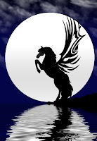 A Pegasus in the moonlight. Beautiful for fantasy lovers. A Pegasus in the moonlight. Beautiful for fantasy lovers.