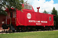 The Norfolk And Western 562813 (ex-WABASH 2813). Caboose displayed at the historic South Hill Train Depot in South Hill, Virginia.