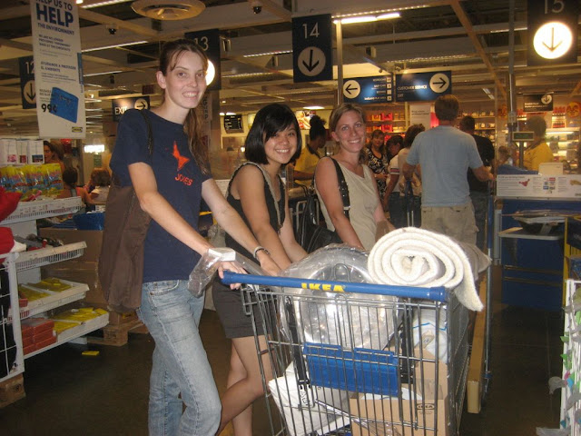 Ashley, Diana, and Rachal checking out at IKEA