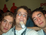 Da sx a dx: il torty, io e il morzy, tre profughi allo SMAU 2006