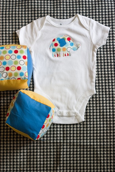 crafts - blocks and elephant shirt