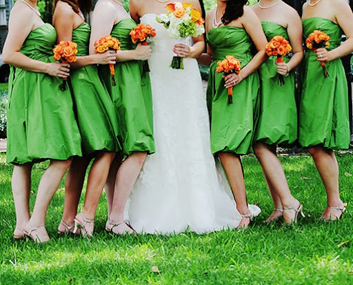 country wedding bridesmaid dresses pink orange