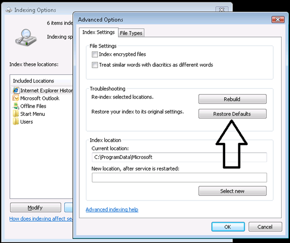 [09-09-18 Outlook Not Indexing - Force Reindex by Restore to Defaults[3].png]