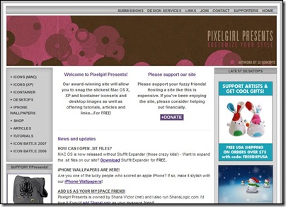 pixelgirl, risorse grafiche