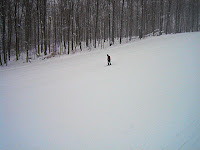 The snow was pretty on the bunny hill