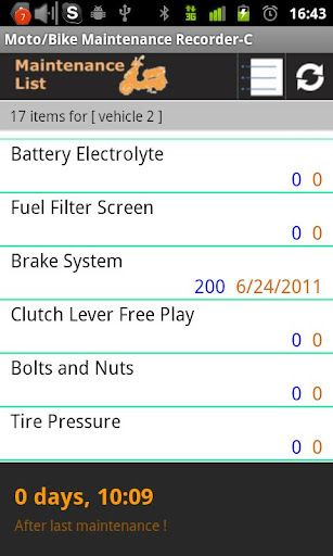 MotoBike Maintenance Record C