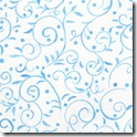 Winter Joy - Tonal Swirl Aqua on White #218-6