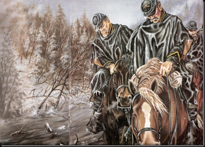 Peter Gaut's painting of Averell's Raid