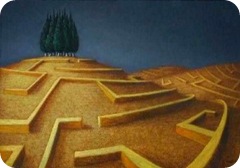 labirinto con cipressi
