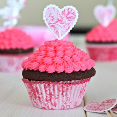 Chocolate Cupcakes with Pink Vanilla Icing