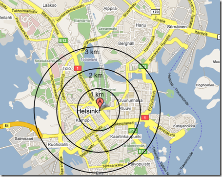 helsinki with cocentric circles