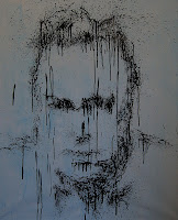 Bearing Christ is hard work (Christopher Hitchens), February 2009, Acrylic paint on canvas, 125x100 cm. DKK: 9.000,-