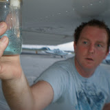The fuel we are using is colored blue, so that it doesn't get confused with other fuels. Scott's making sure it's clean with no water or particles. The fuel we are using is colored blue, so that it doesn't get confused with other fuels. Scott's making sure it's clean with no water or particles.