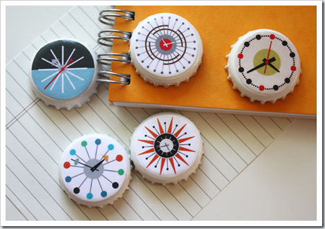how about orange mid-century-modern-clocks-DIY