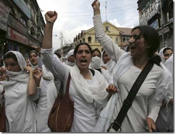 Kashmiri Girls Protesting Against Indian Brutalities